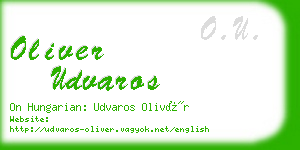 oliver udvaros business card